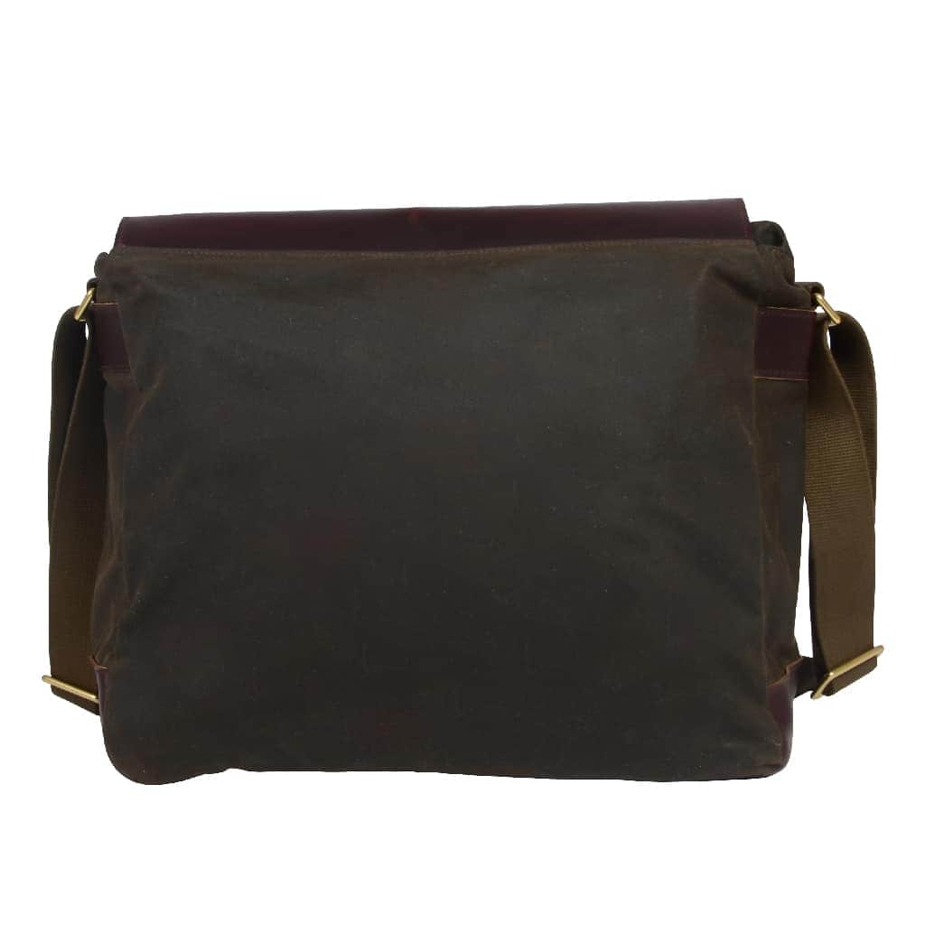 Leather Despatch Messenger Bag in Olive Barnes and Moore