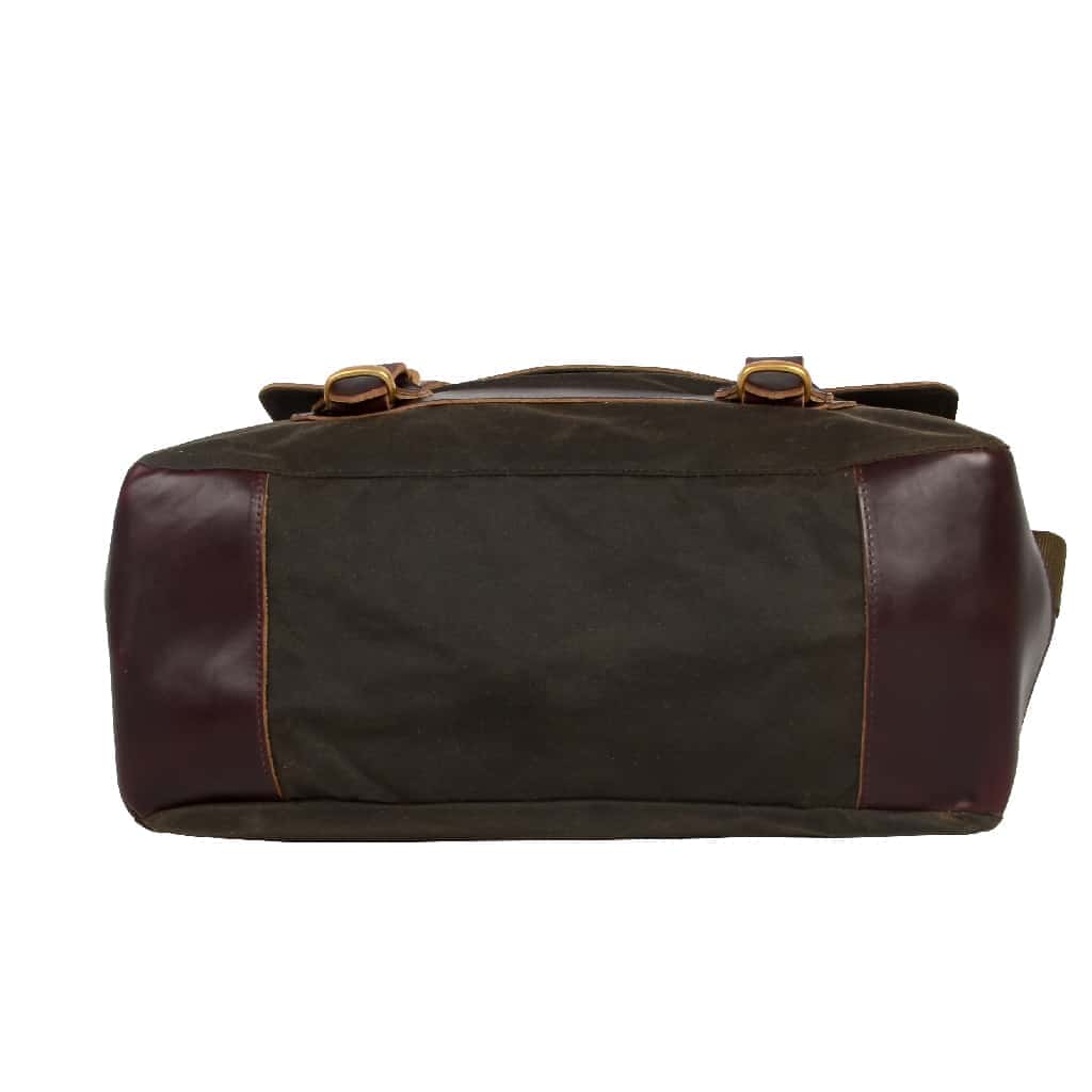 Leather Despatch Messenger Bag in Olive Barnes and Moore