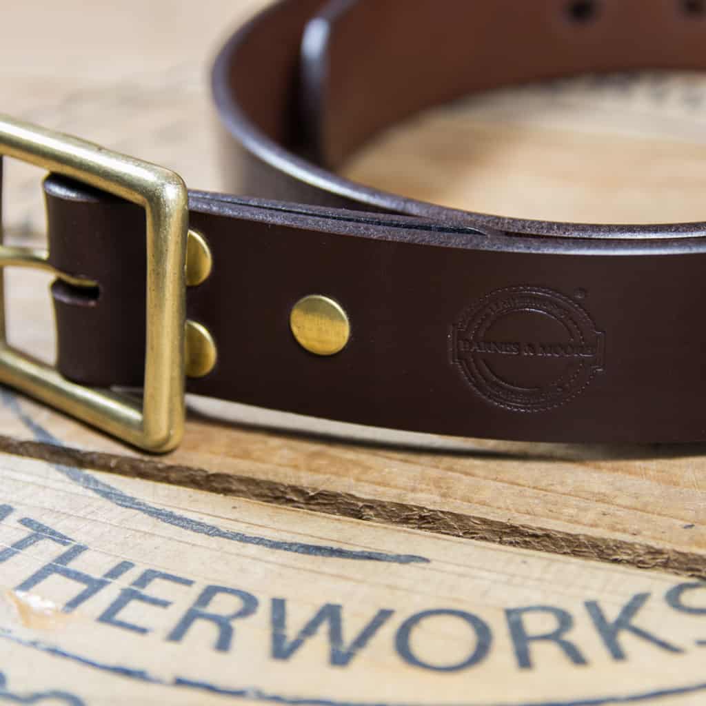 Bosun English Leather Belt in deep honey by Barnes and Moore