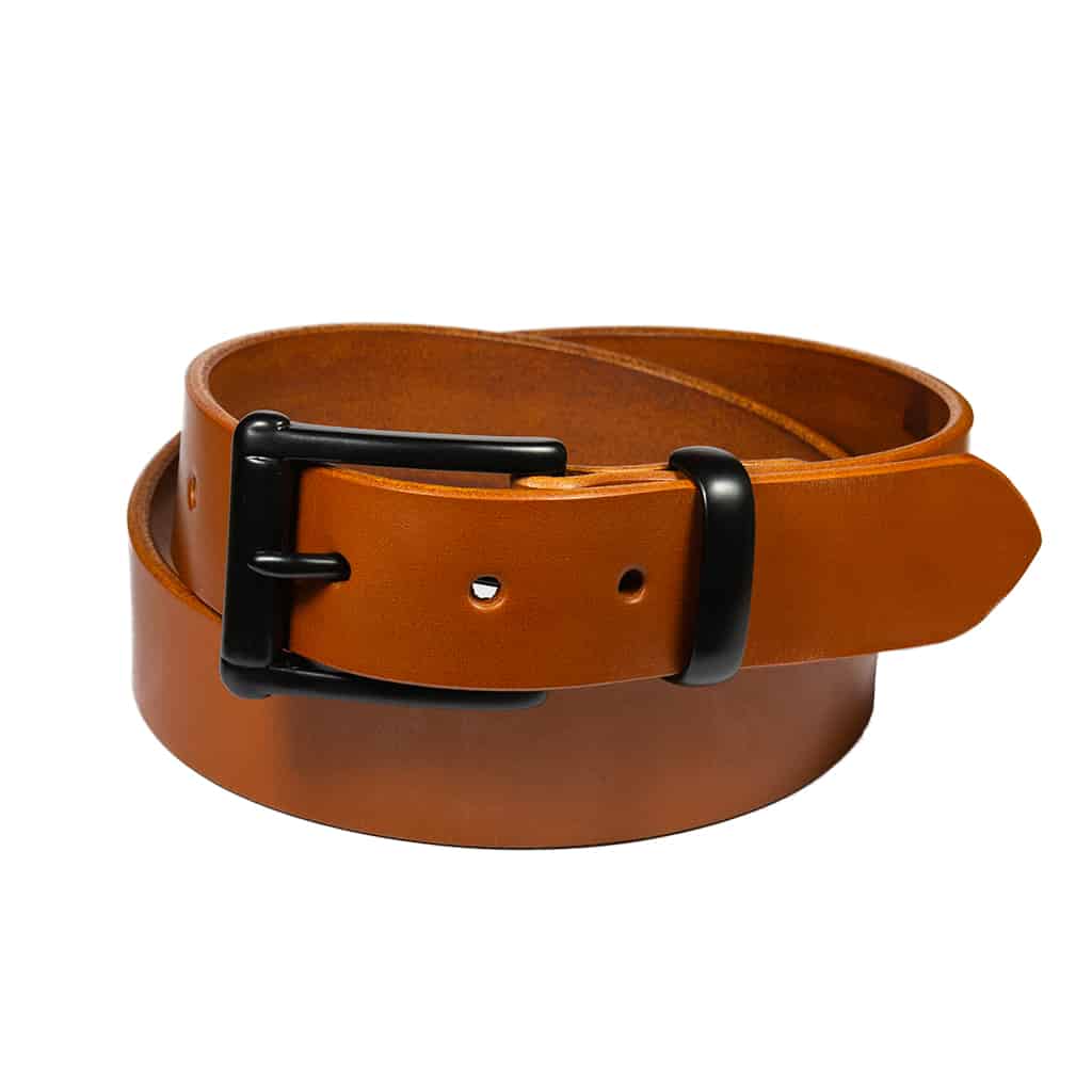 Garrison Leather Belt inharness tan/black | Barnes and Moore
