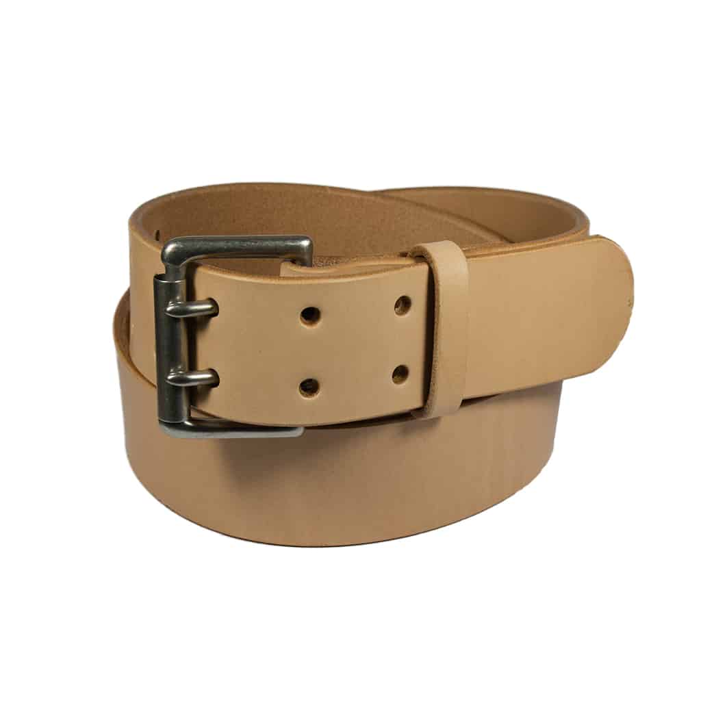 Heavyweight Leather Belt in natural leather by Barnes and Moore