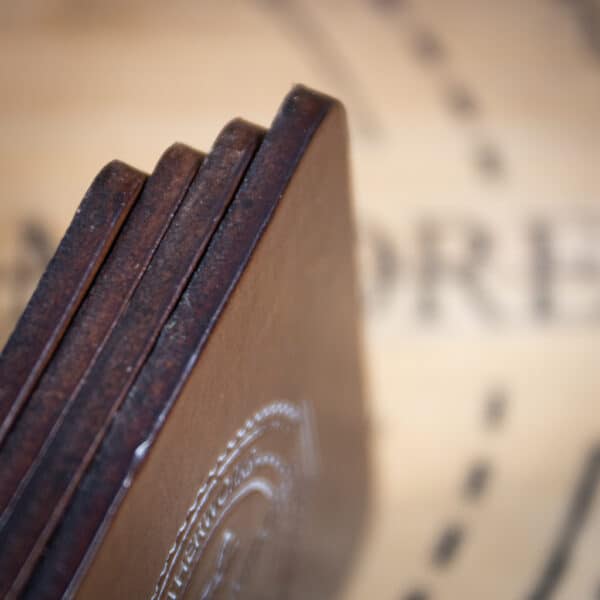 Coaster Set - Conker Oak Bark Leather