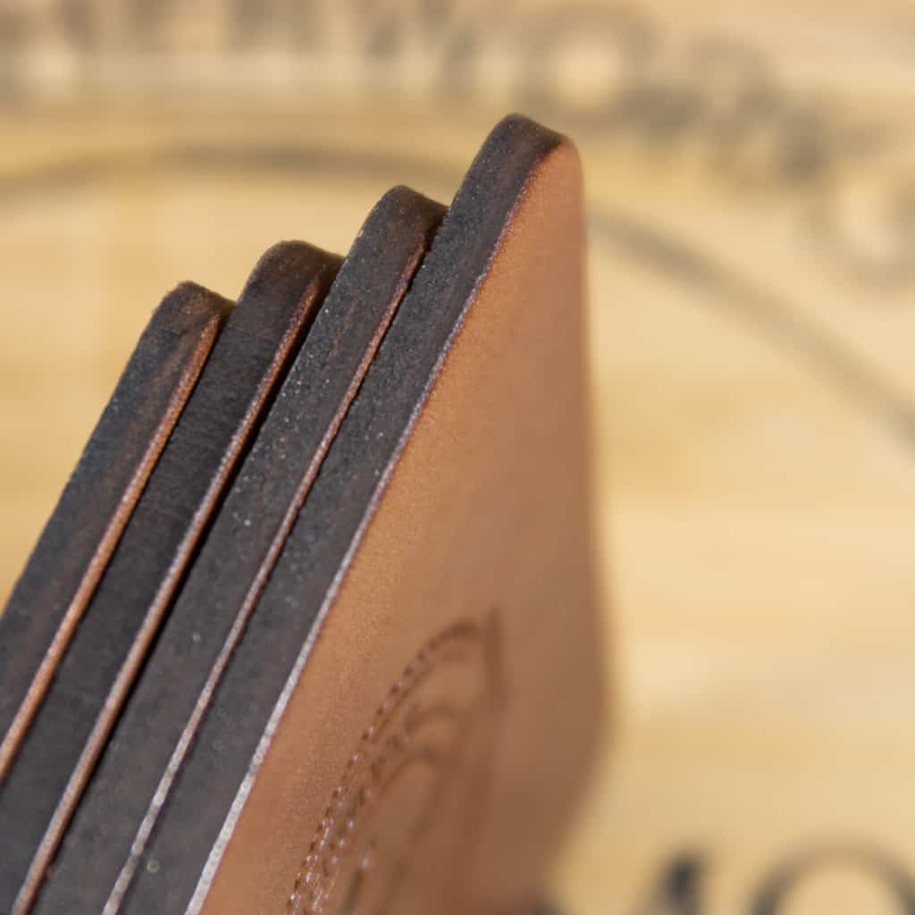 Handmade Leather Coasters Leather Coaster Set