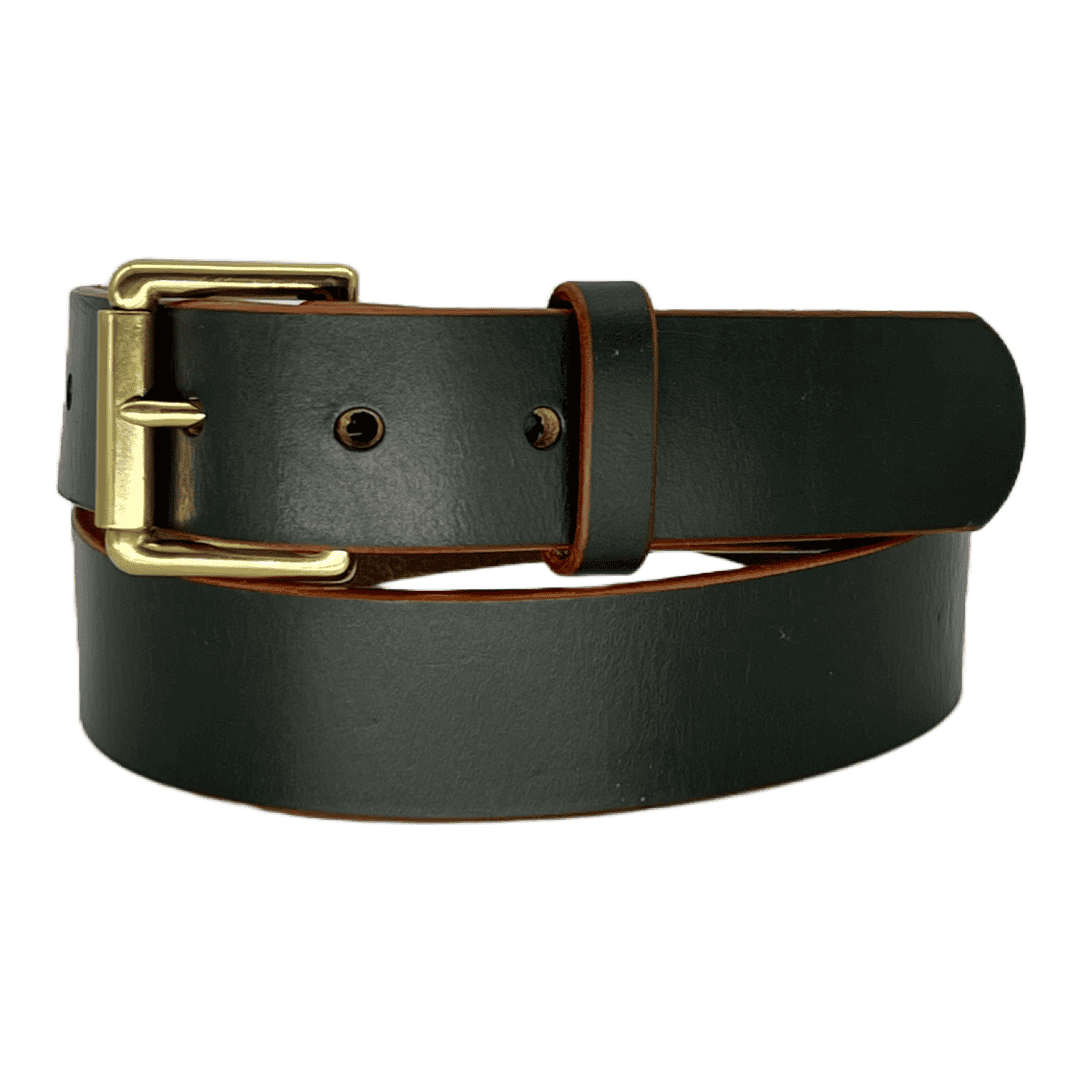 Roller Leather Belt in oak bark leather by Barnes and Moore