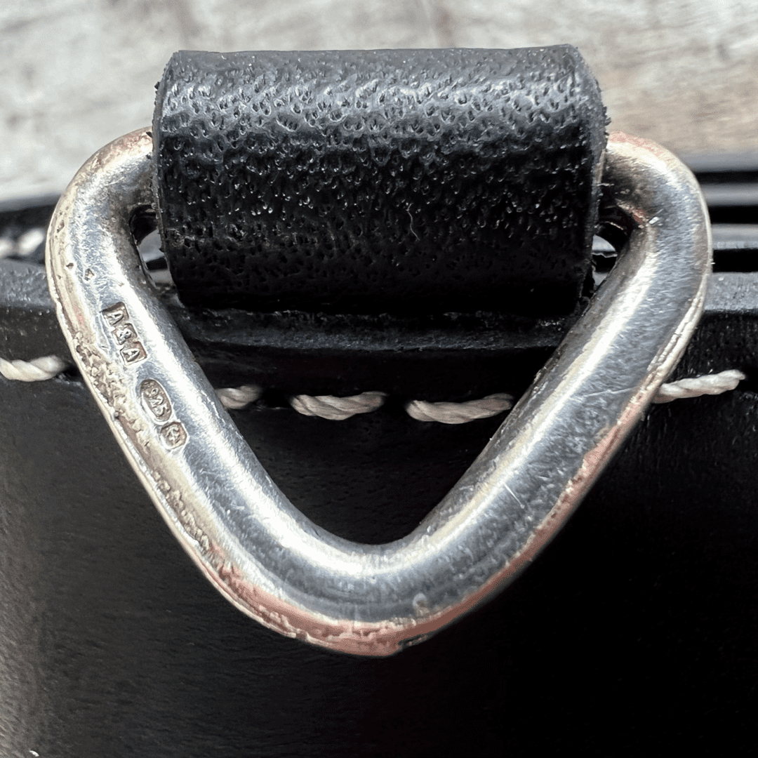 Leather Sportsman Mid Wallet with solid silver hardware