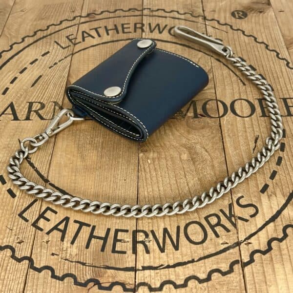 Leather Sportsman Mid Wallet with solid silver hardware