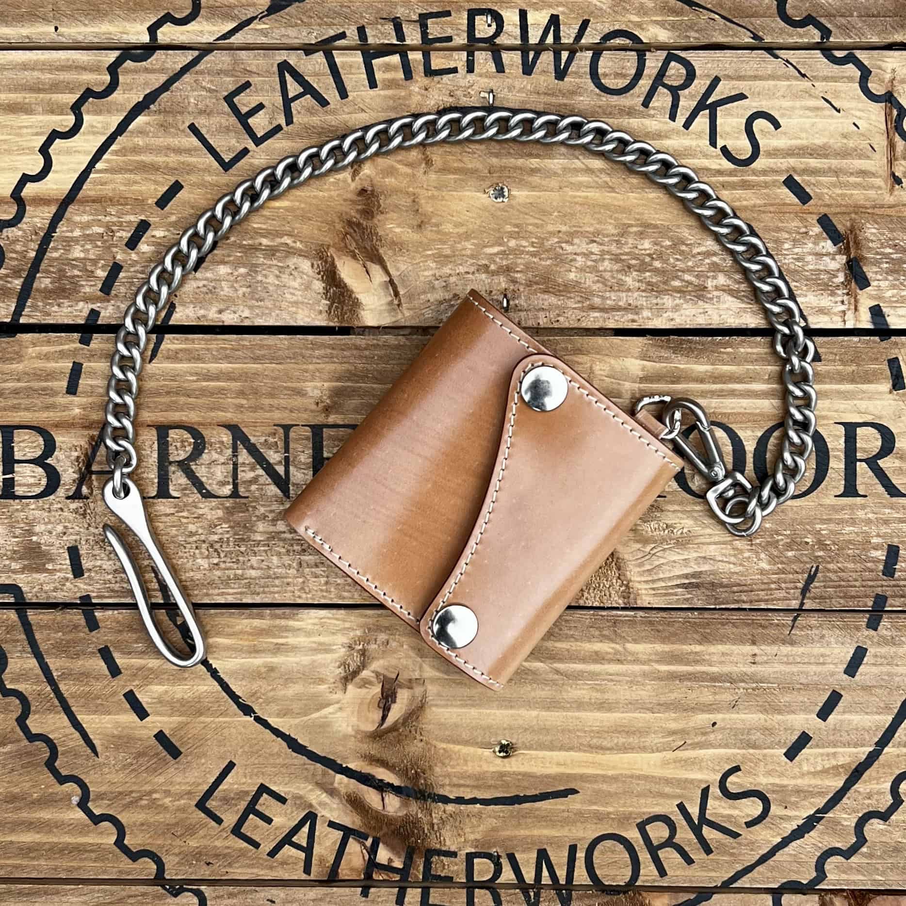 Sportsman Mid Wallet: Silver Series - Natural Shell Cordovan
