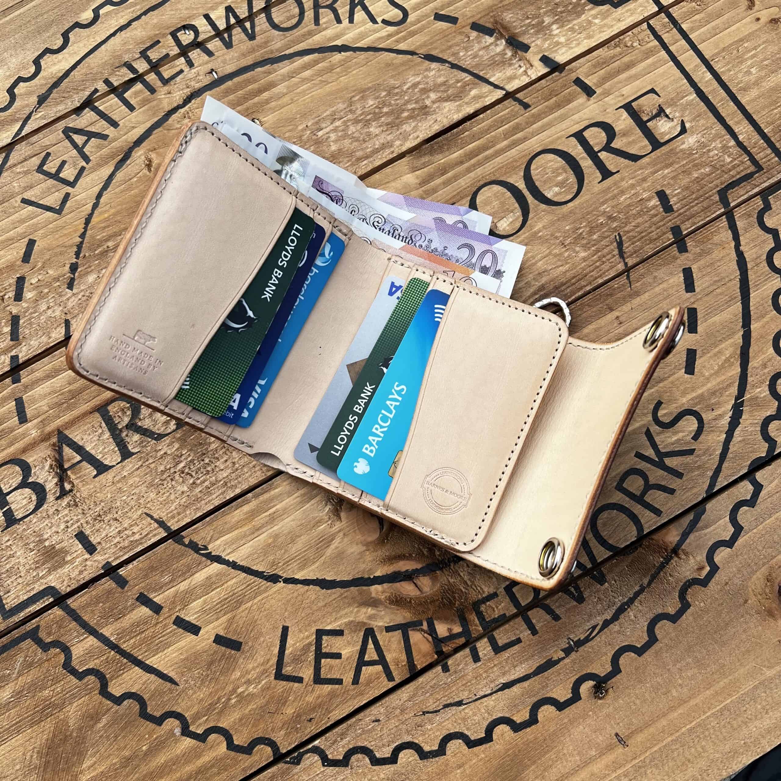 Sportsman Mid Wallet: Silver Series - Natural Shell Cordovan