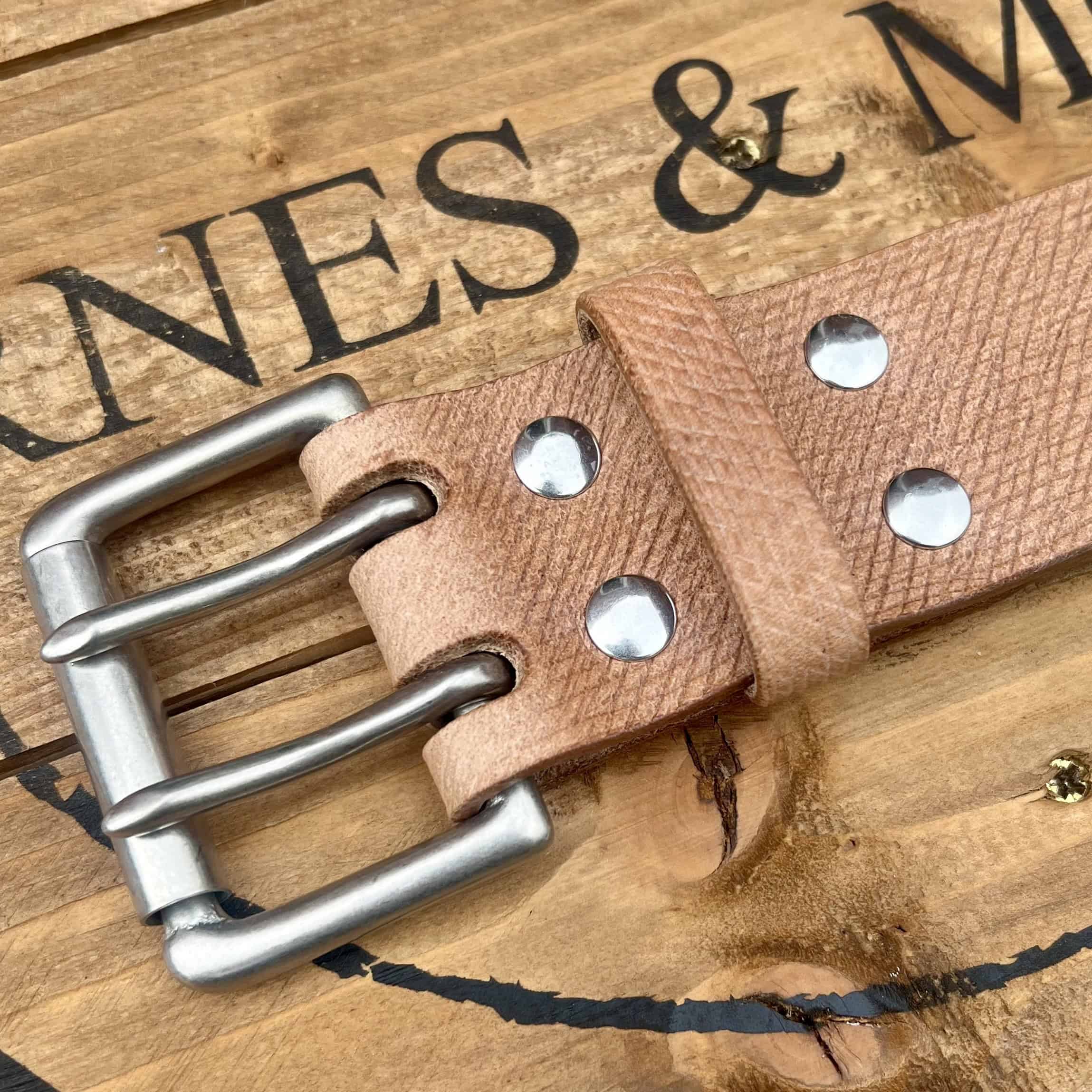 Heavyweight Belt Oak Bark Russian Hatch Natural